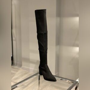Stuart weitzman black suede thighland us6 women boots